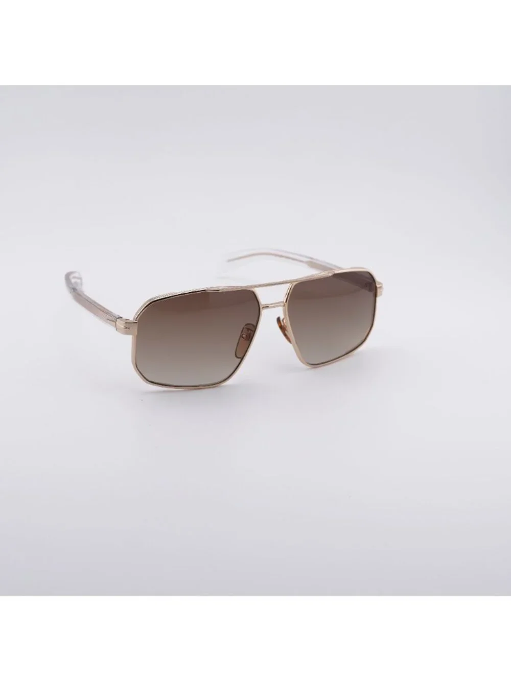 David Beckham DB 7102/S 0LOJ HA Sunglasses Gold Aviator Frame, Brown Lenses